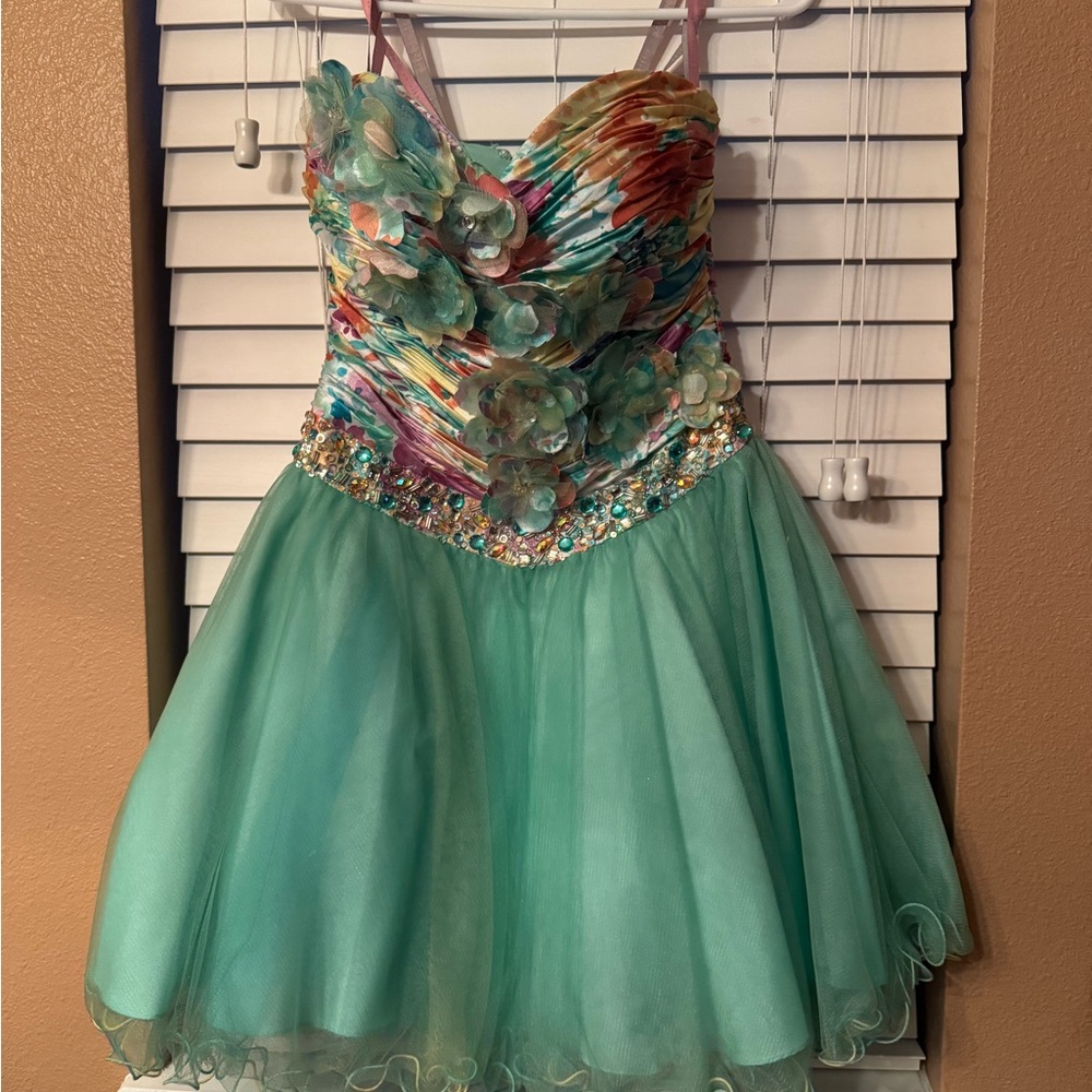 Colorful Floral Homecoming Dress
